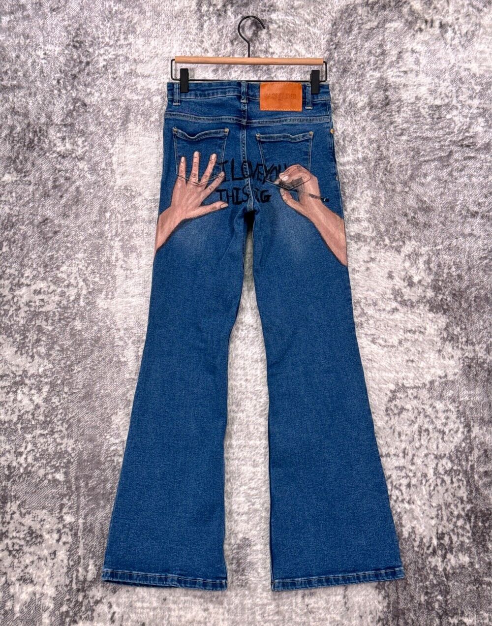 Jasmains Paris Jeans Small Womens Naughty High Waist Flare Denim